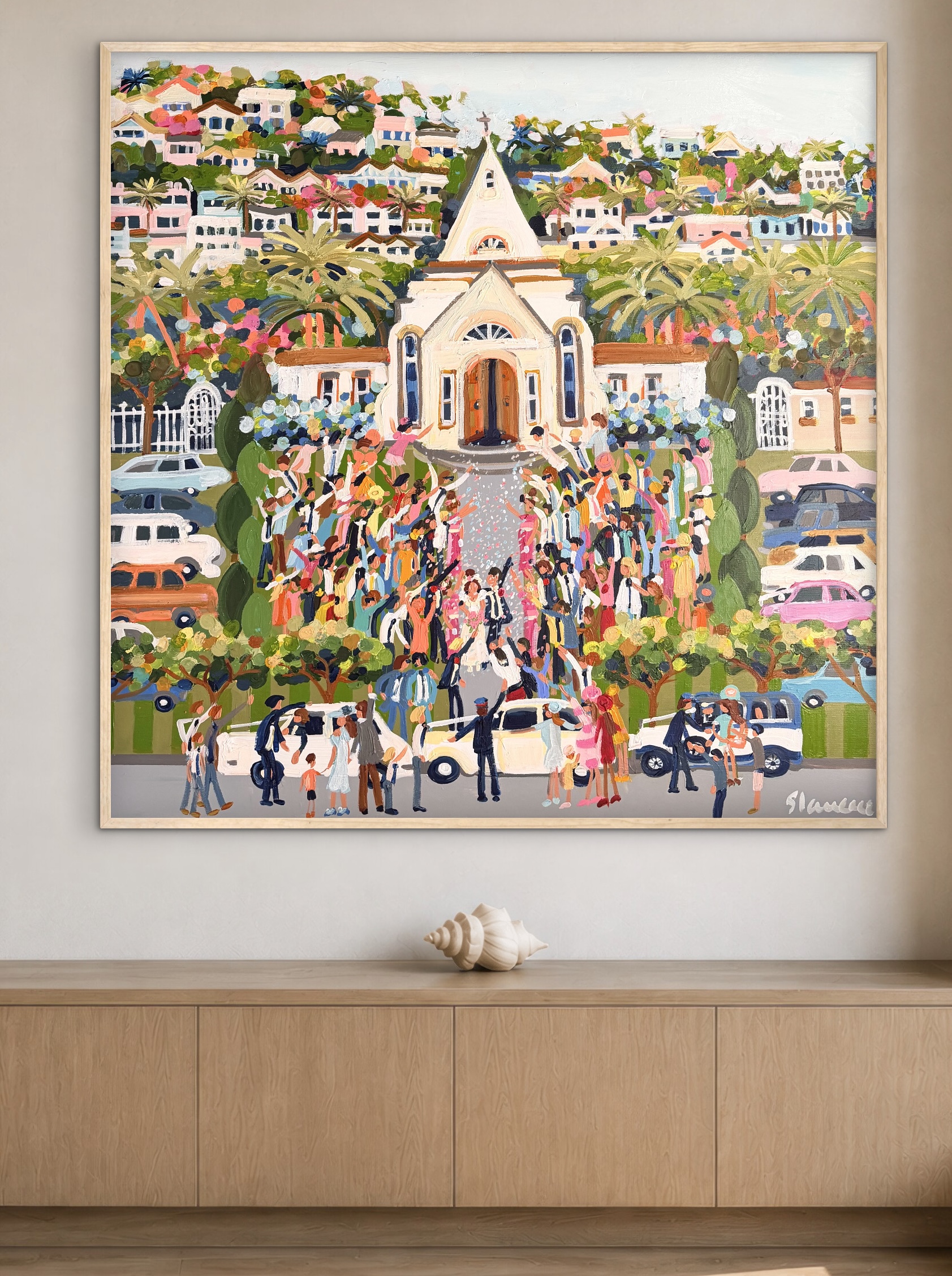 Love is in the Air 106x106cm framed - Image 2