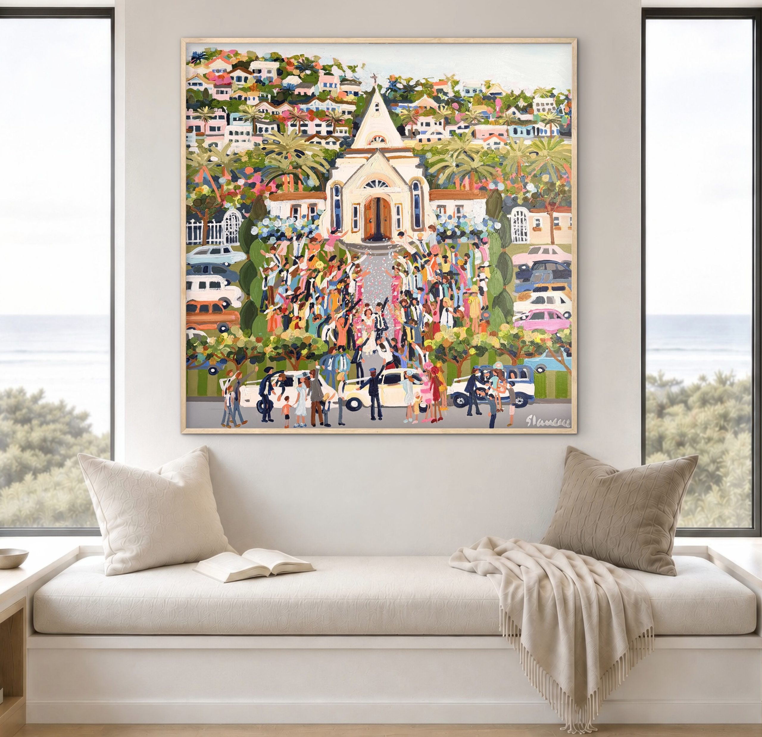 Love is in the Air 106x106cm framed - Image 3