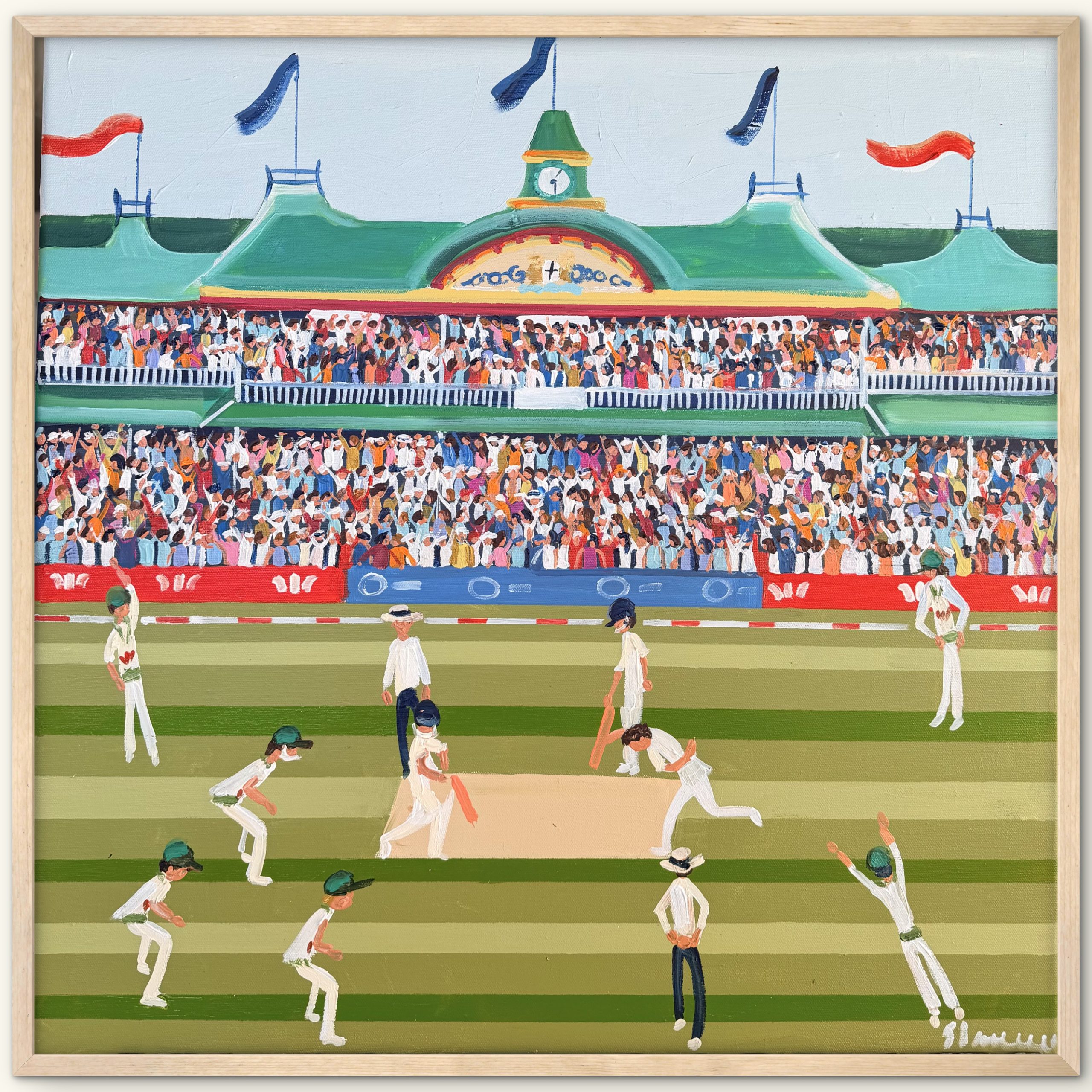 Cricket SCG Test Match 66x66cm framed