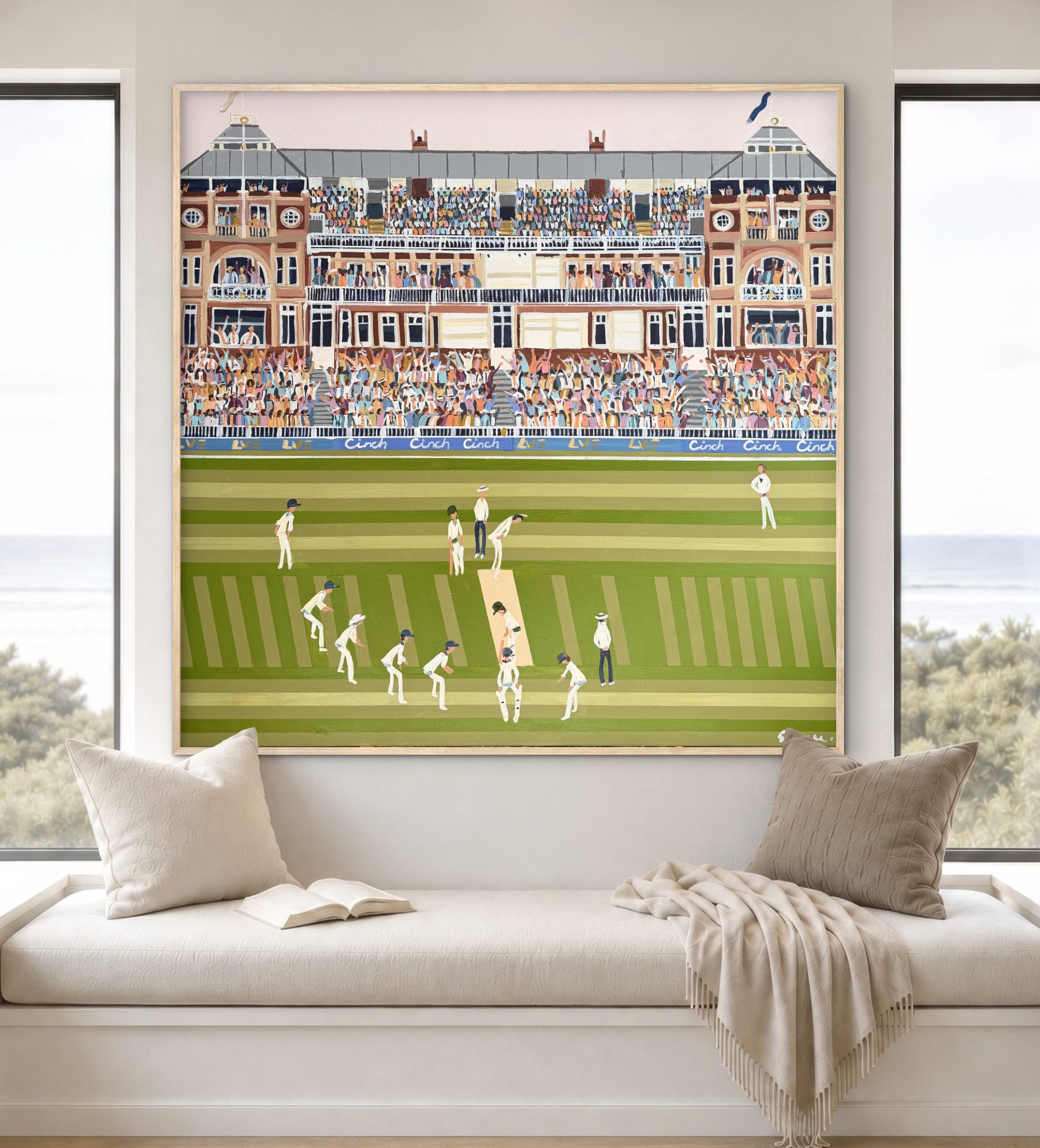 Cricket Test Lords 126x126cm framed - Image 7