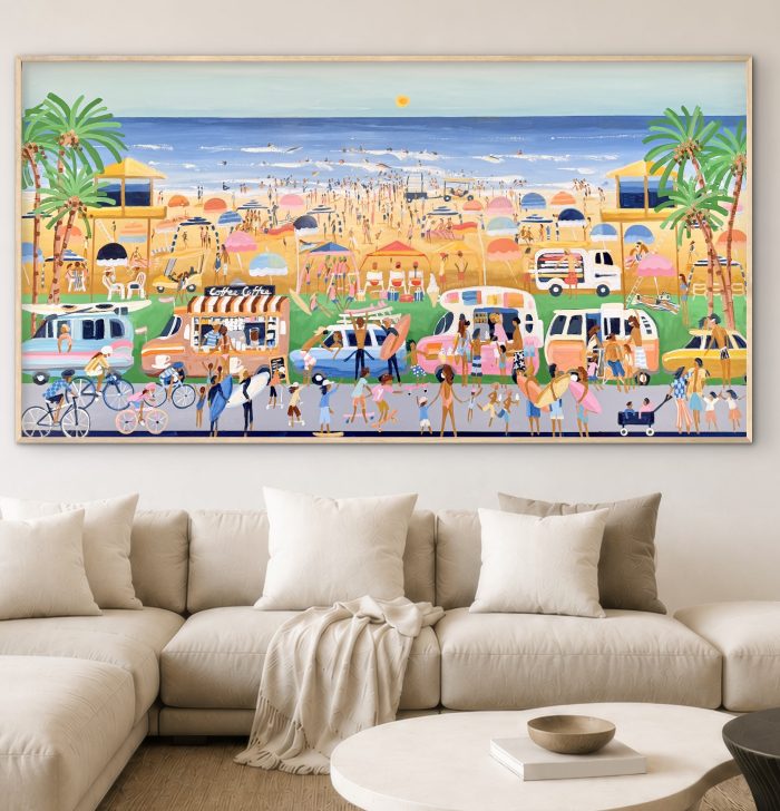 Summer sun at a busy beach