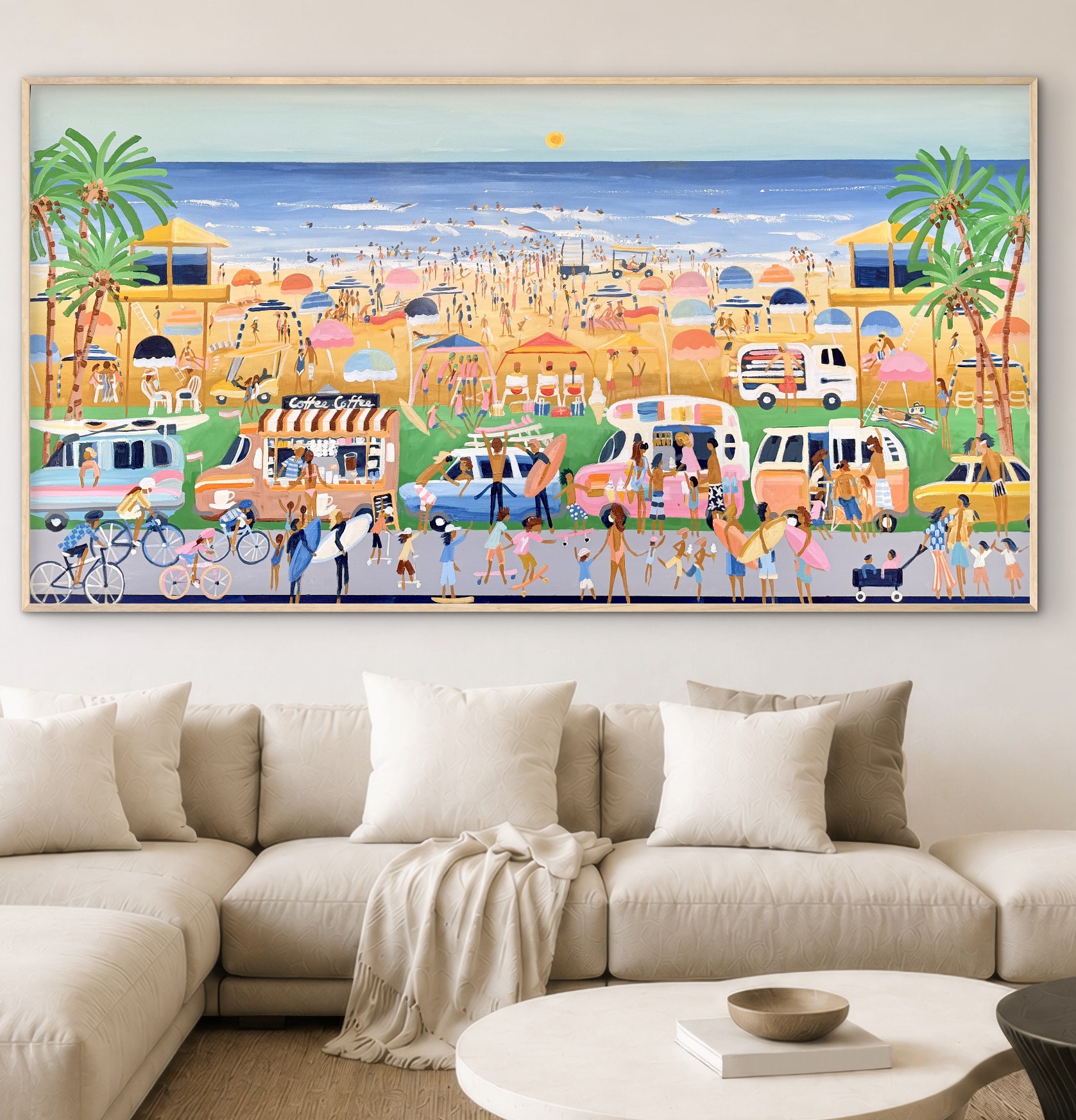 Summer sun at a busy beach