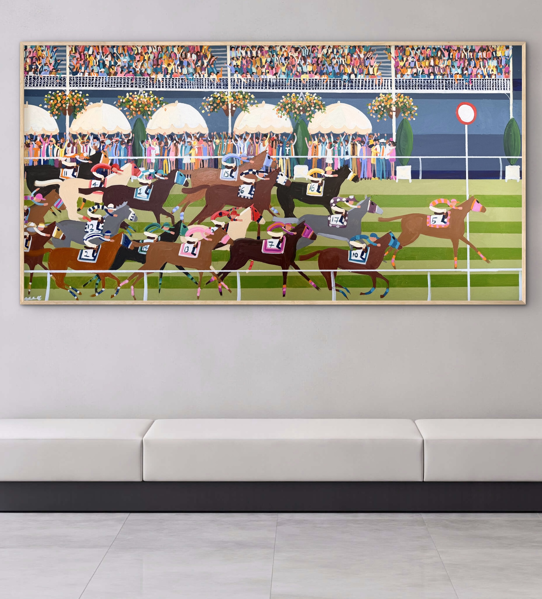 Day at the Races 187 x 97cm framed - Image 5