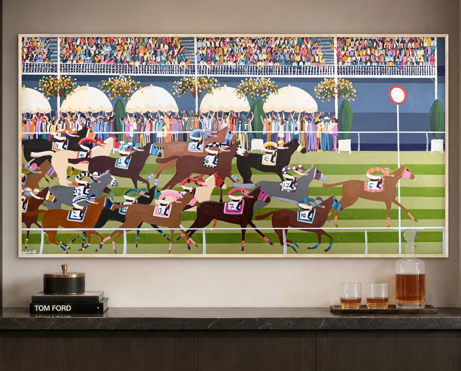 Day at the Races 187 x 97cm framed - Image 4