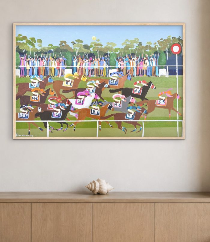 Country Town Races 96 x 66cm framed