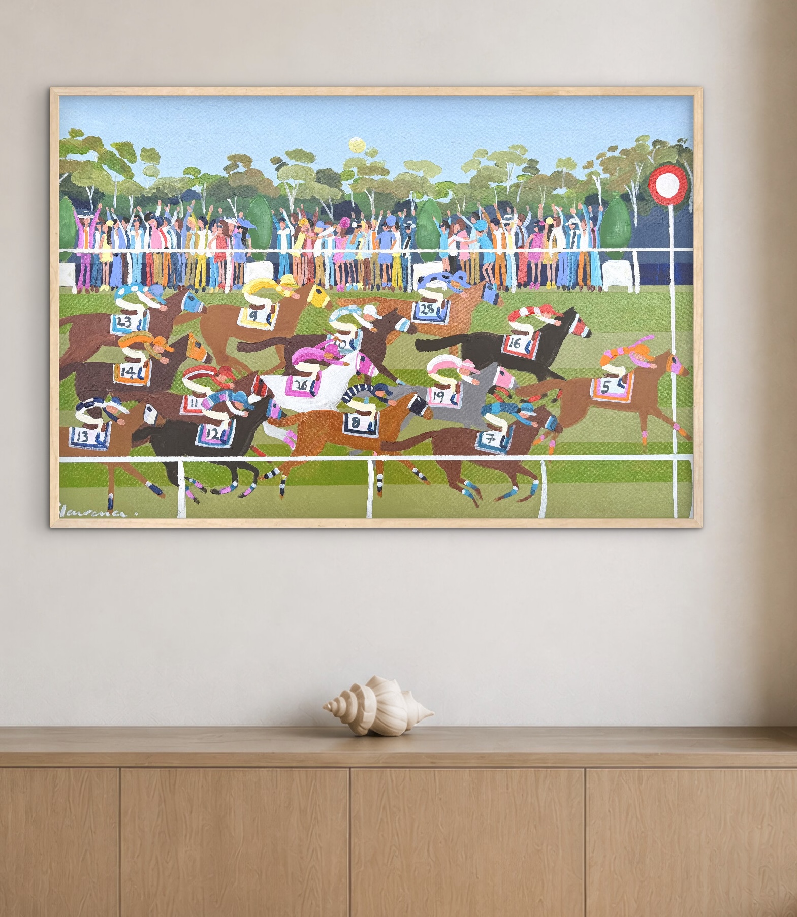 Country Town Races 96 x 66cm framed