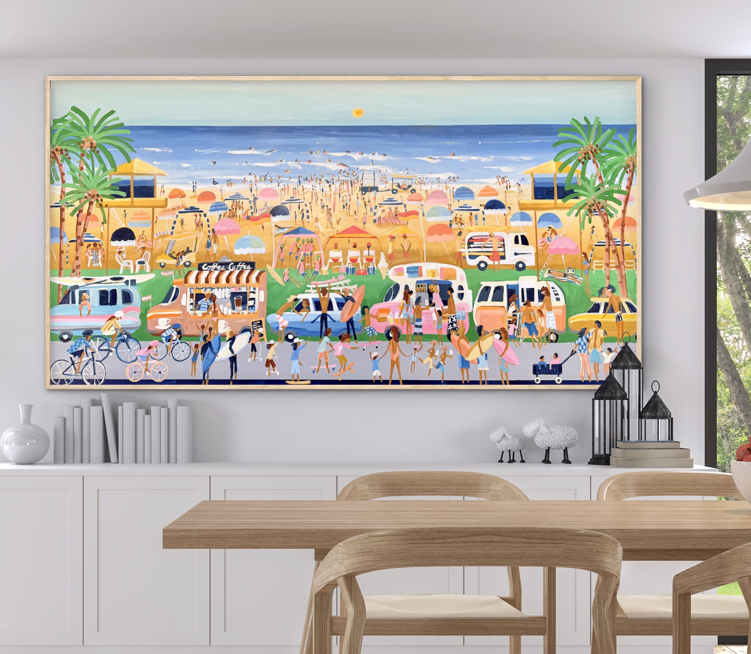 Busy Saturdays 187x97cm framed - Image 4