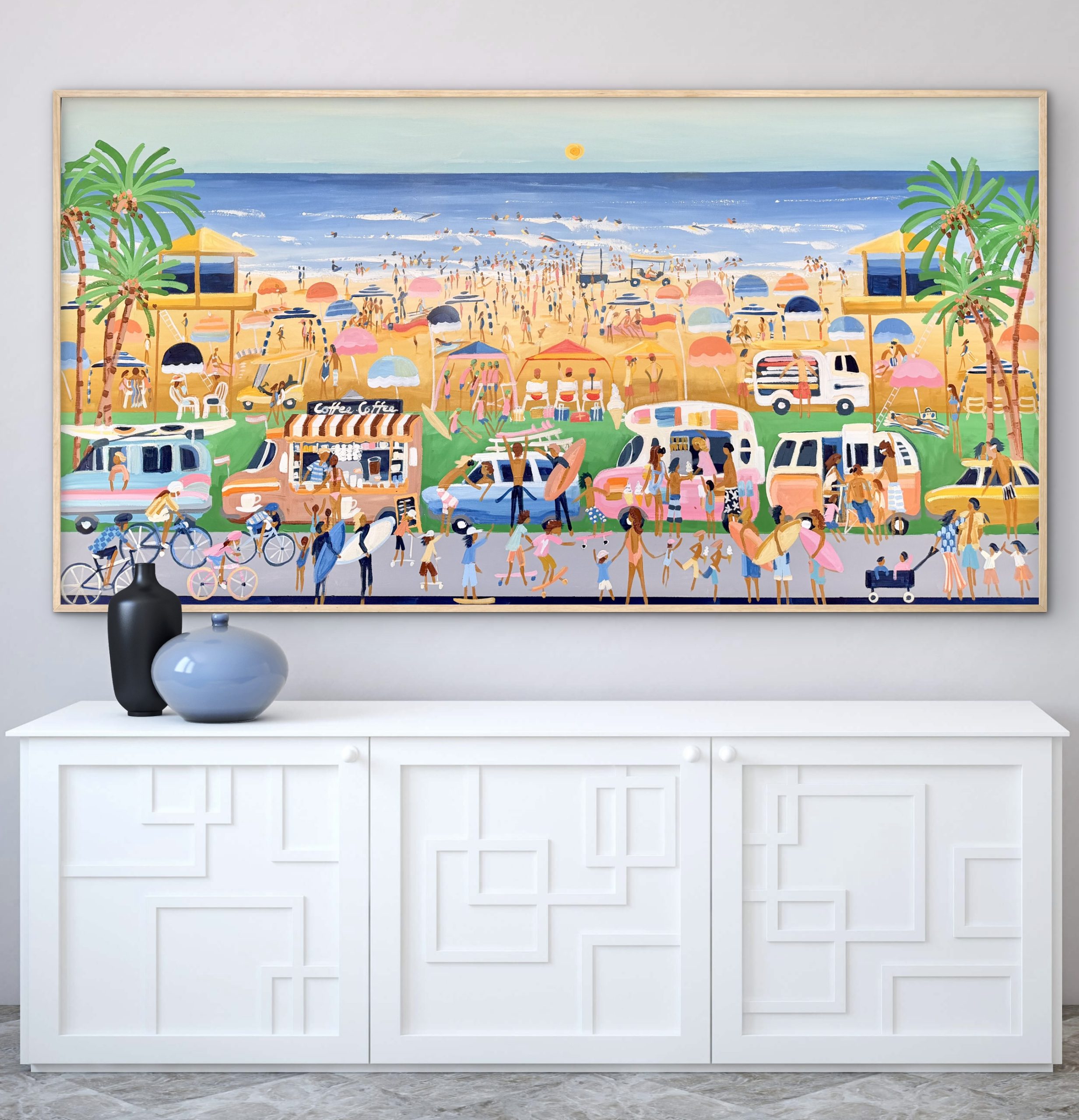 Busy Saturdays 187x97cm framed - Image 5
