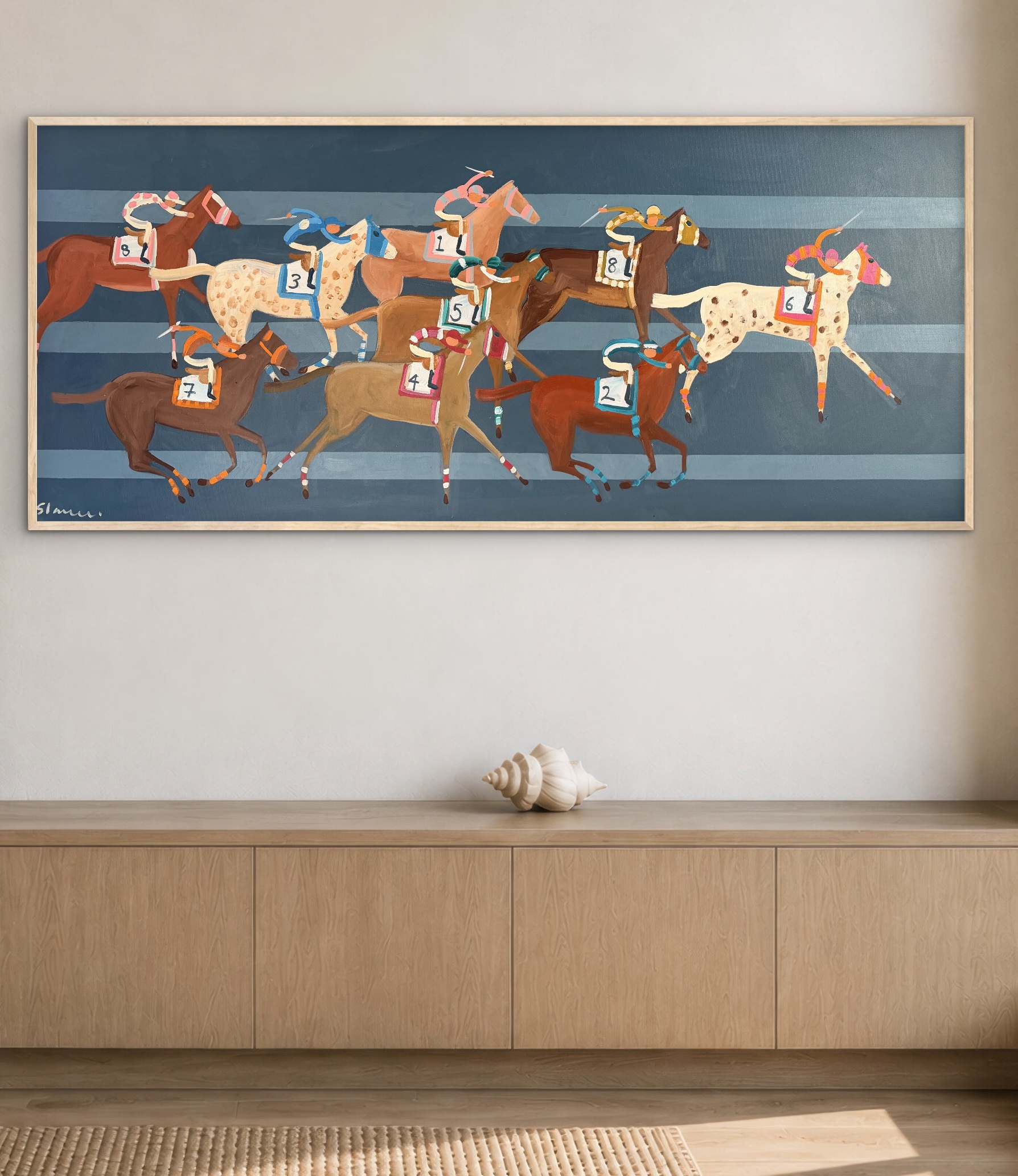 Derby Day 157 x 67 cm framed