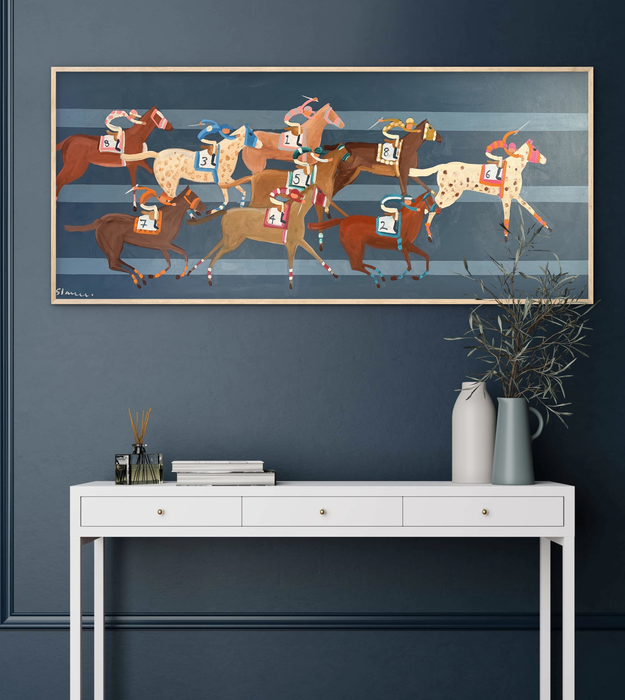 Derby Day 157 x 67 cm framed - Image 4