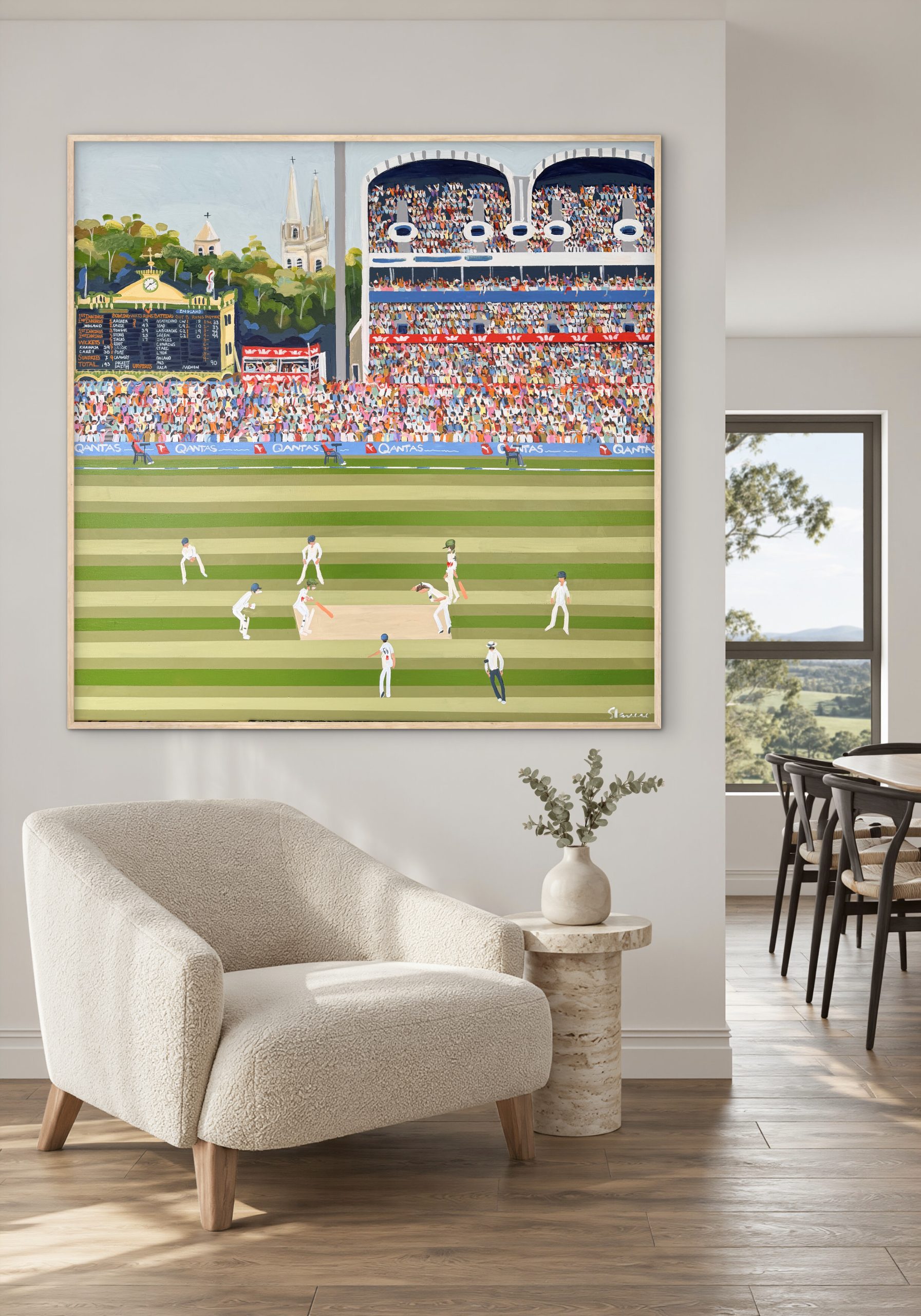 Cricket Adelaide Oval Test 126x126cm framed - Image 3