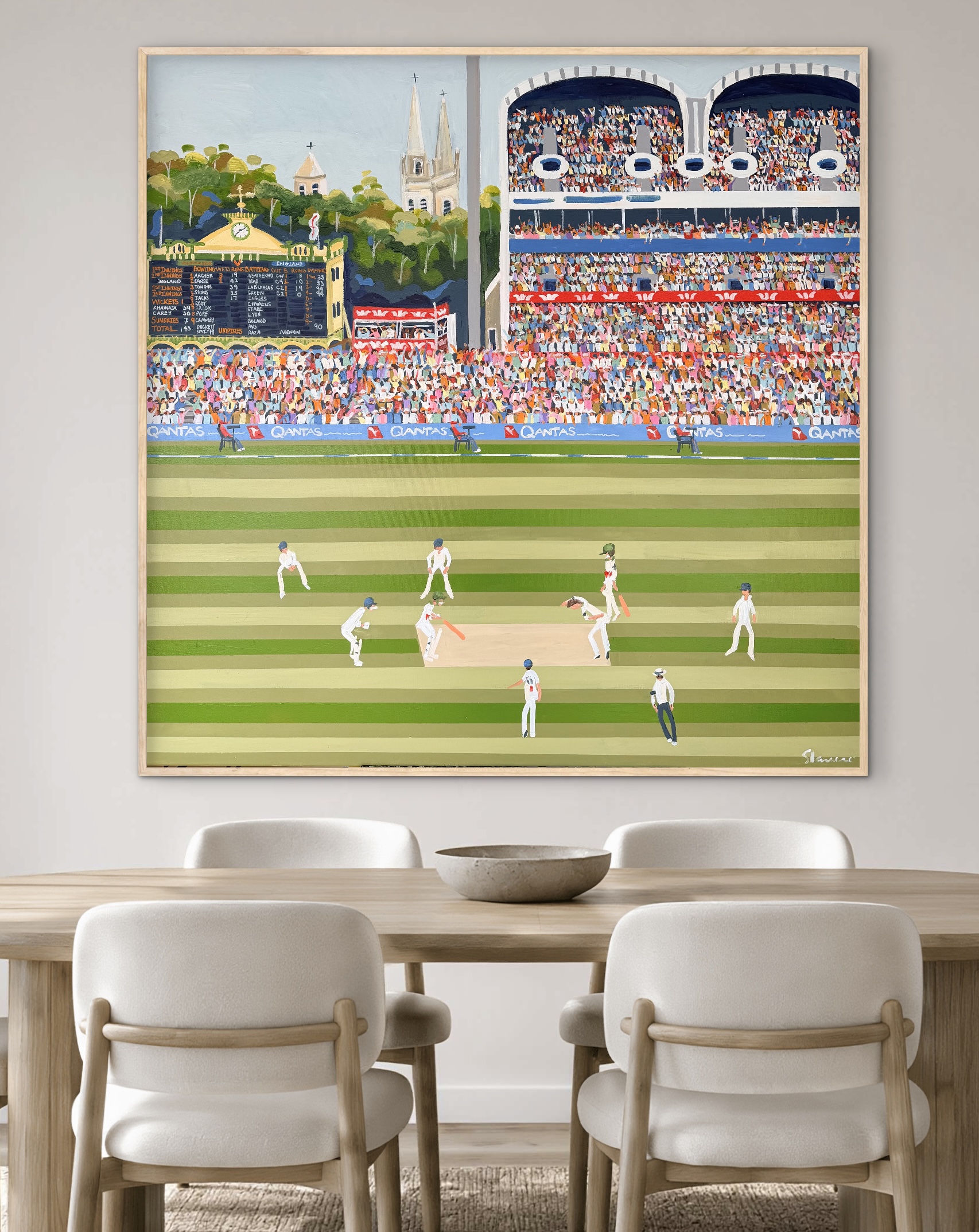 Cricket Adelaide Oval Test 126x126cm framed - Image 7