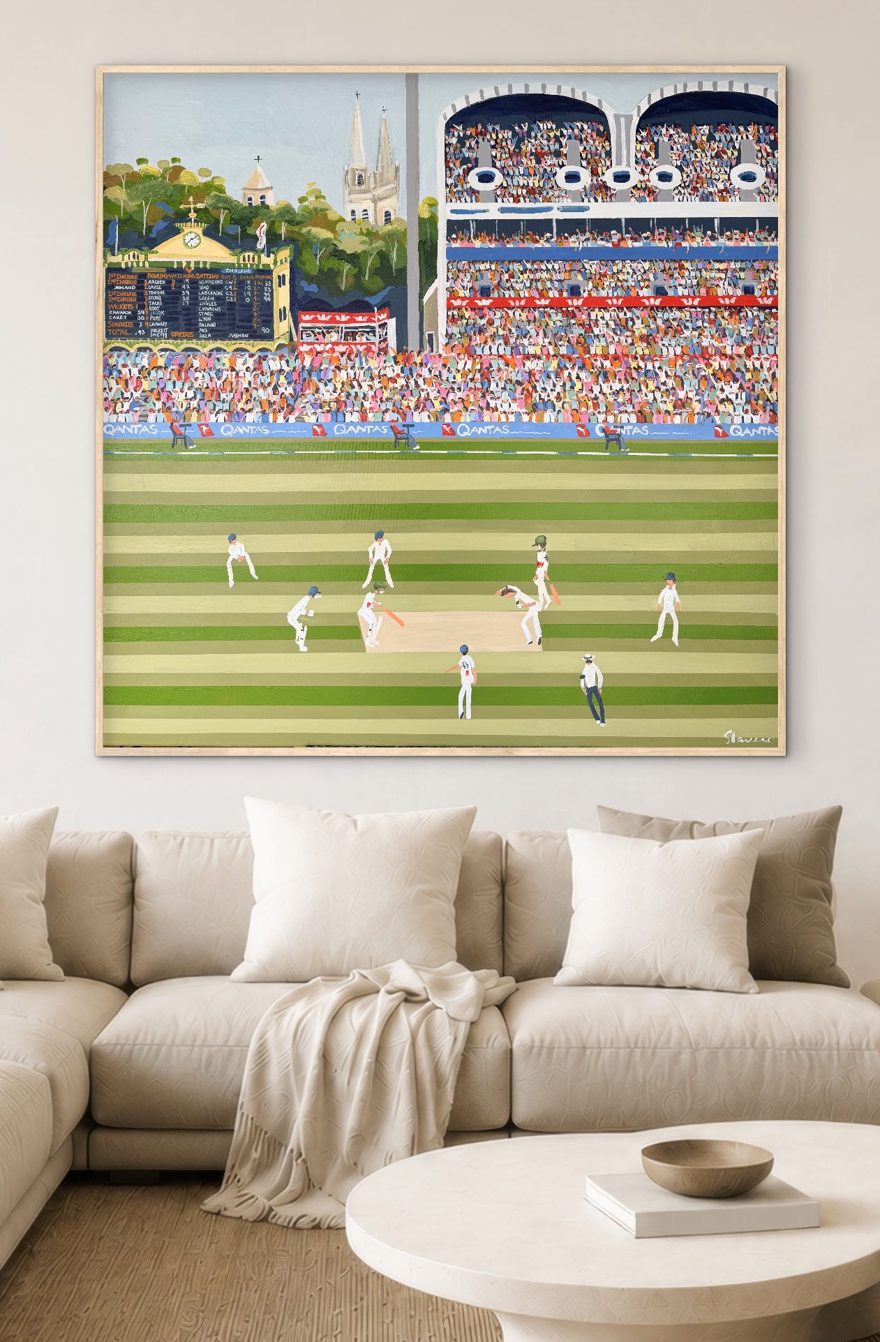 Cricket Adelaide Oval Test 126x126cm framed - Image 4