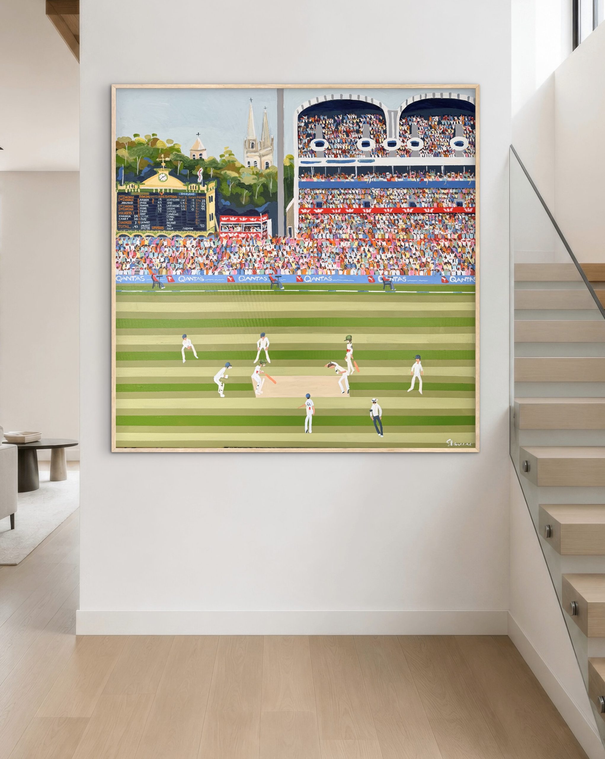 Cricket Adelaide Oval Test 126x126cm framed - Image 5