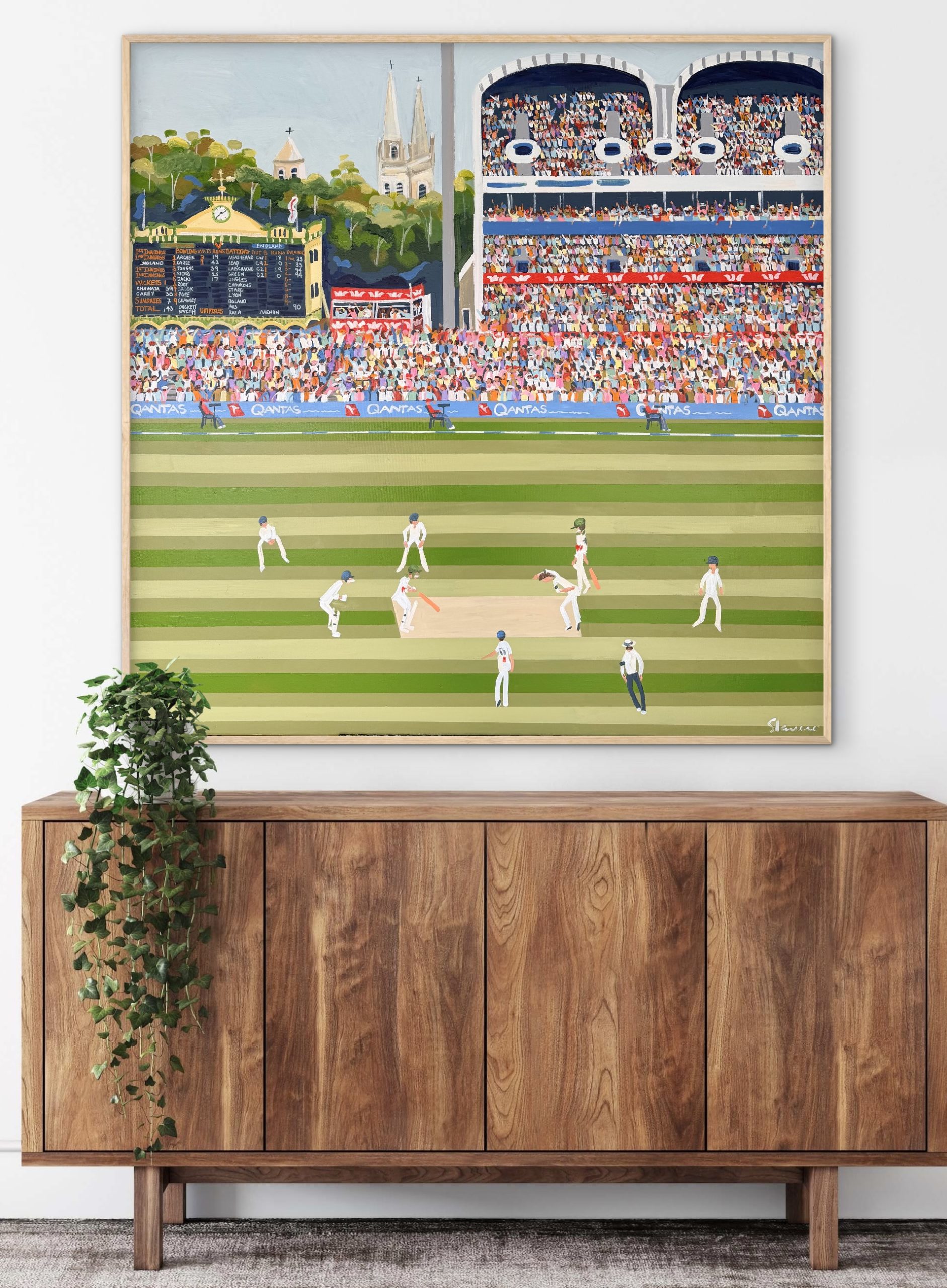 Cricket Adelaide Oval Test 126x126cm framed - Image 6