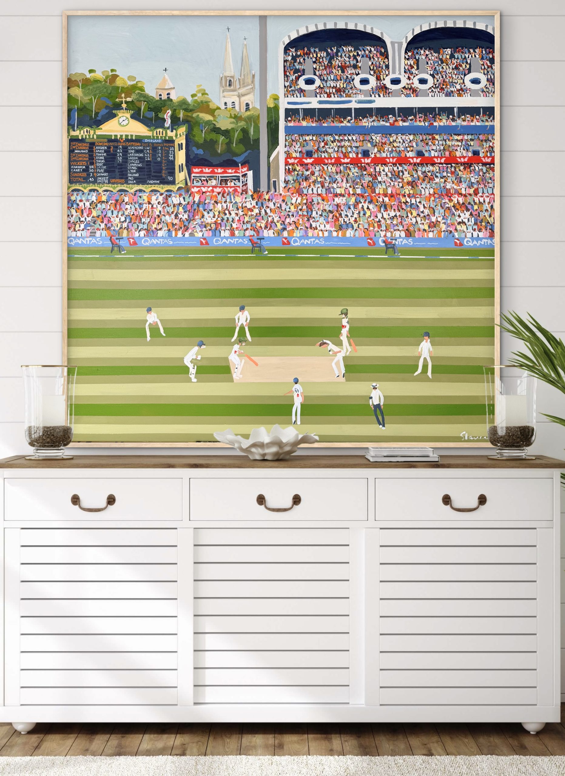 Cricket Adelaide Oval Test 126x126cm framed - Image 2
