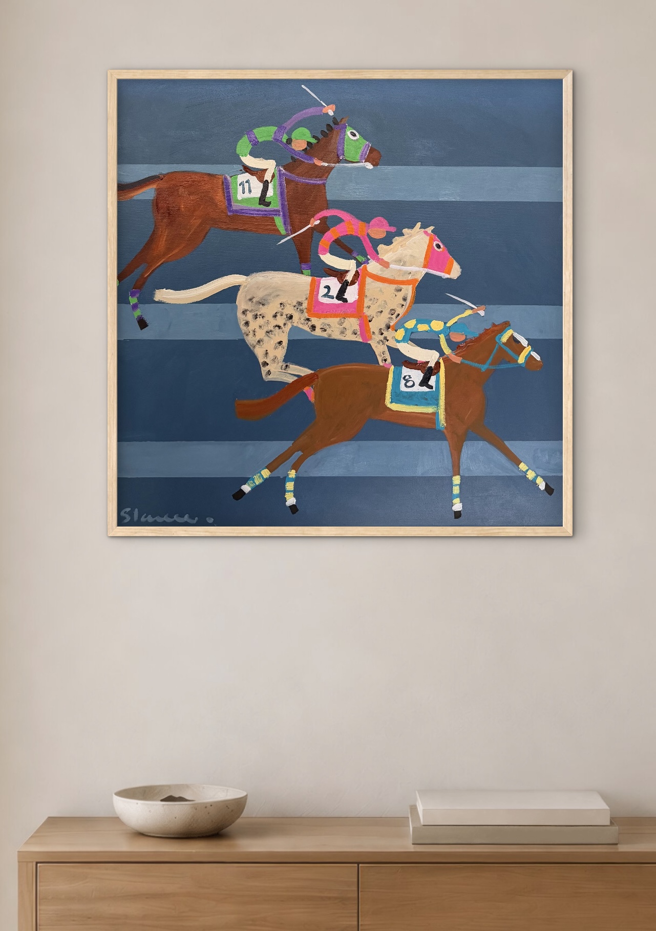 Horse Racing Artwork Three Horse Race by Sophie Lawrence - Image 6