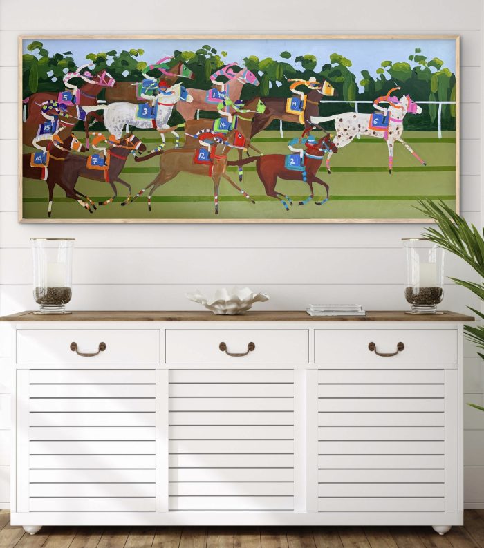 Horse Racing Artwork The Chase by Sophie Lawrence