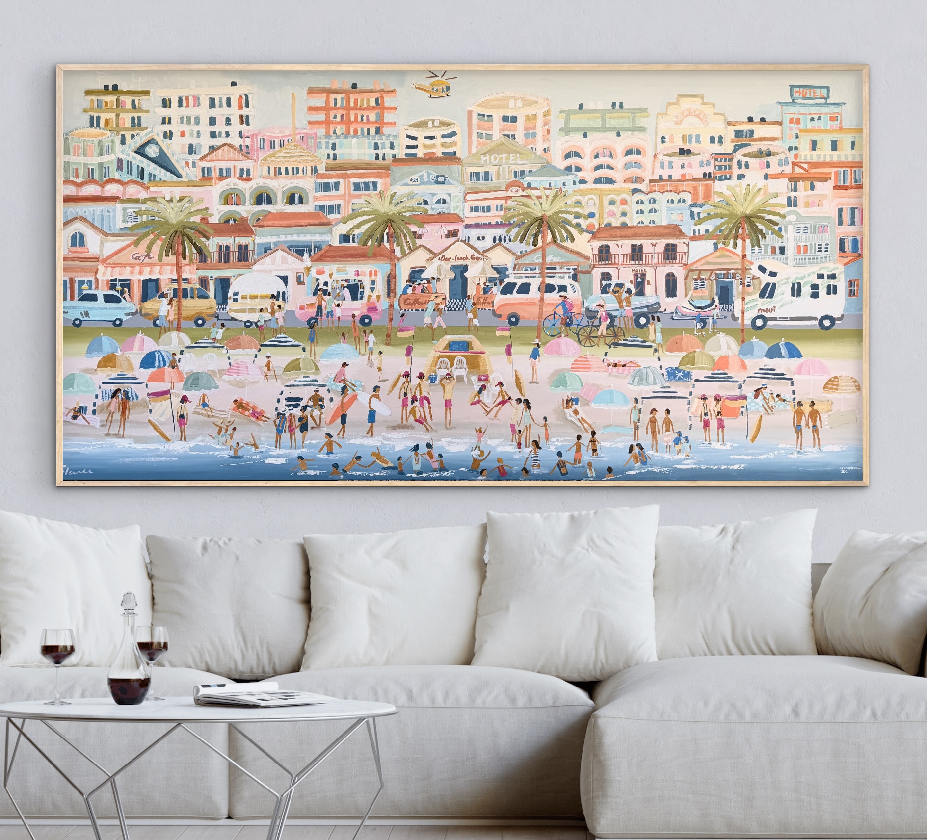Beach and cafe art