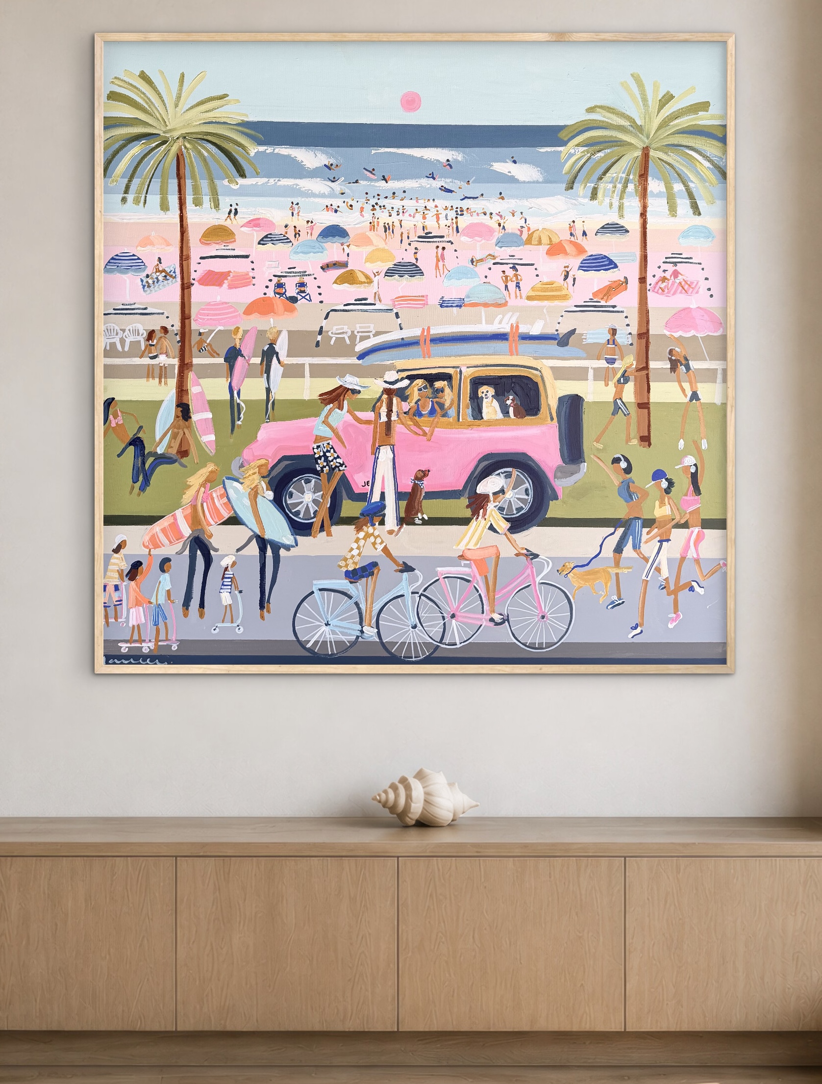 Beach Girls Pink Jeep